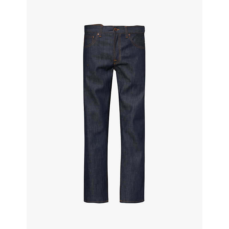 Shop Nudie Jeans Men's Dry Old Gritty Jackson Straight-leg Regular-fit Denim Jeans