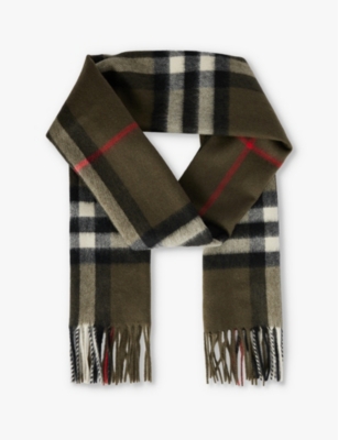 BURBERRY - Checked brushed-texture cashmere scarf | Selfridges.com