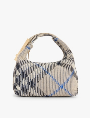 BURBERRY: Peg medium knitted top-handle bag