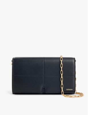BURBERRY: Snip leather wallet on chain
