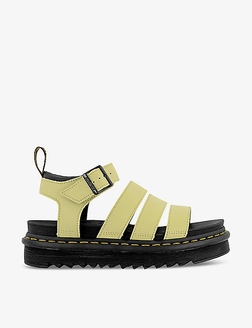 DR. MARTENS: Blaire multi-strap coated-leather sandals