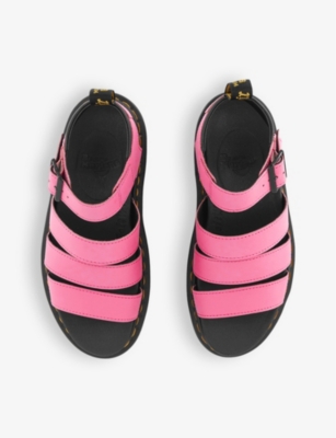 Shop Dr. Martens' Dr. Martens Womens Fondant Pink Blaire-strap Coated-leather Sandals