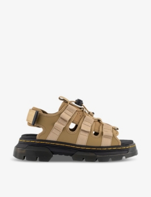 Shop Dr. Martens' Dr. Martens Women's Savanh Tan Jericho Toggle-lace Leather Sandals In Savannah Tan