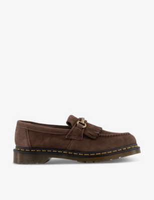 Shop Dr. Martens' Dr. Martens Men's Dark Brown Adrian Snaffle-trim Suede Loafers