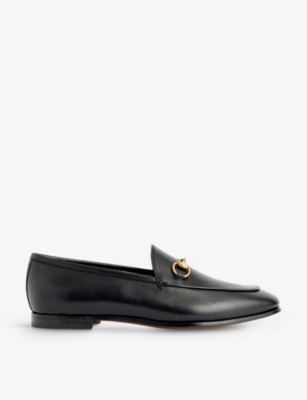 Shop Gucci Jordaan Horsebit-embellished Leather Moccasins In Nero