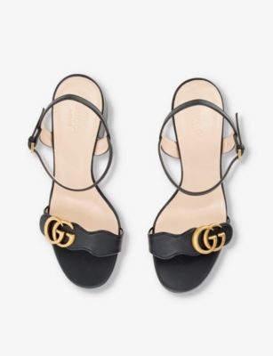 GG Marmont leather heeled sandals