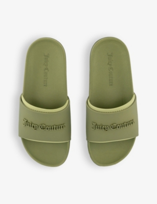 Shop Juicy Couture Women's Mosstone Breanna Logo-embossed Rubber Sliders
