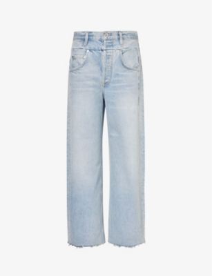 CITIZENS OF HUMANITY: Bisou cropped wide-leg recycled-denim jeans
