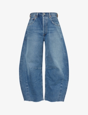 CITIZENS OF HUMANITY - Horseshoe exaggerated barrel-leg organic-cotton ...