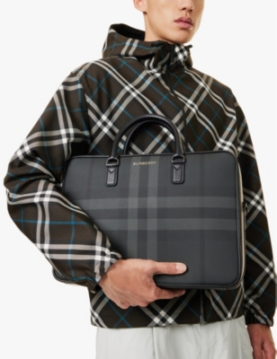 BURBERRY: Ainsworth faux-leather briefcase