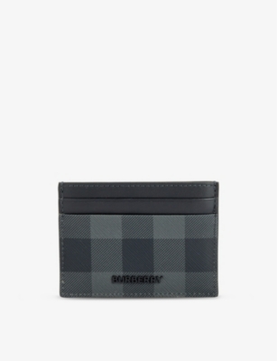 BURBERRY: Checked coated-canvas cardholder
