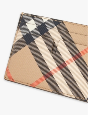 BURBERRY: Sandon check-print coated-canvas card holder