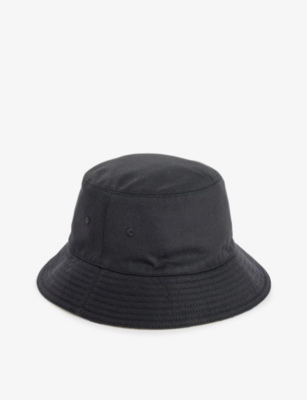 Shop Burberry Mens Check-pattern Cotton-blend Bucket Hat Black