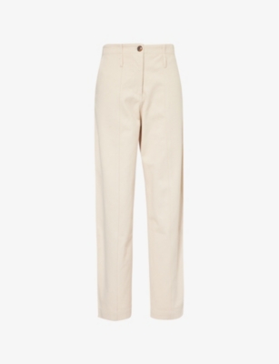 SAMSOE SAMSOE: Sadide wide-leg high-rise organic-cotton blend canvas trousers