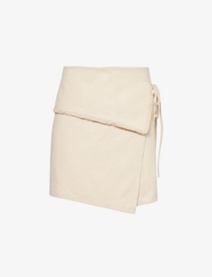 SAMSOE SAMSOE: Sadi tie-waist organic cotton-blend mini skirt