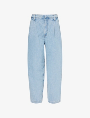 Agolde Becker Barrel-leg Regular-fit High-rise Denim Jeans In Blue