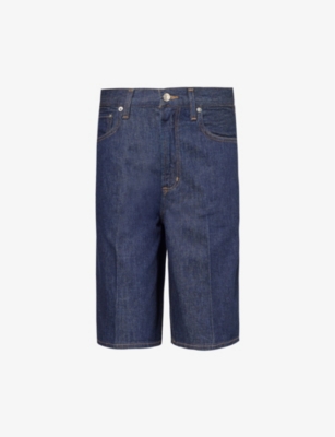 AGOLDE: Nolan contrast-stitch denim shorts