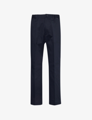MONCLER: Regular-fit straight-leg mid-rise stretch-cotton trousers