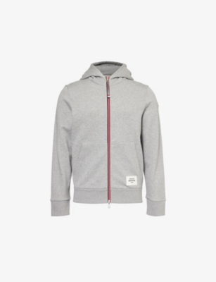 MONCLER: Brand-patch regular-fit zip-up cotton-blend hoody