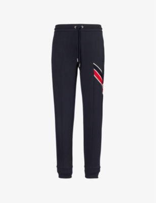 MONCLER: Logo-embroidered relaxed-fit cotton-blend jogging bottoms