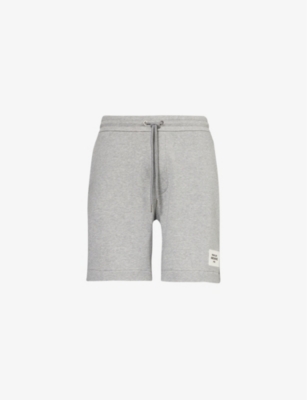 MONCLER: Logo-embroidered relaxed-fit cotton-blend shorts