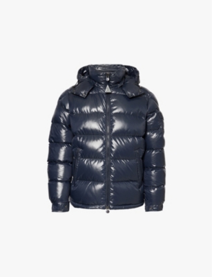 MONCLER Maya logo patch padded shell down jacket Selfridges