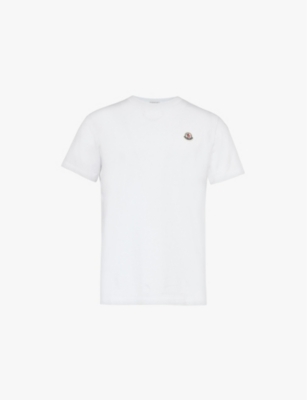 MONCLER: Brand-patch short-sleeve pack of three cotton-jersey T-shirt