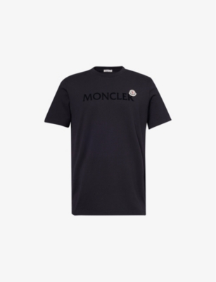 MONCLER: Logo-embroidered short-sleeve cotton-jersey T-shirt