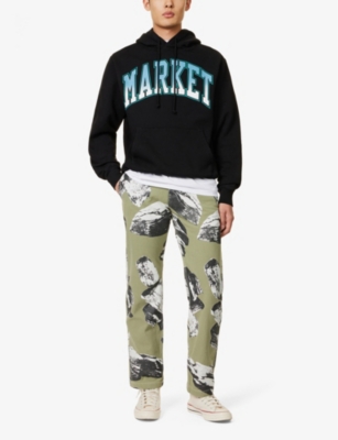 Shop Market Men's Moss Talus Graphic-print Cotton Trousers