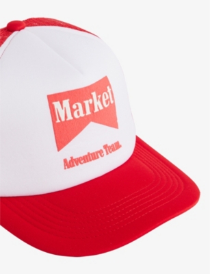 Shop Market Men's Red Adventure Team Brand-print Woven Baseball Cap