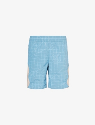 Shop Market Men's Blue Open Source Abstract-pattern Shell Shorts