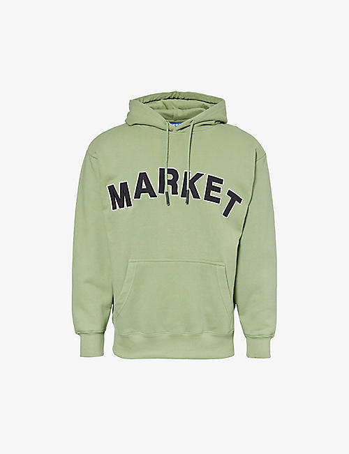 MARKET: Community Garden brand-appliqué cotton-jersey hoody
