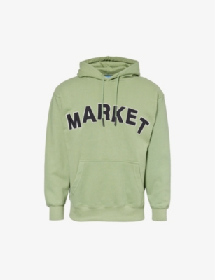 Shop Market Men's Green Community Garden Brand-appliqué Cotton-jersey Hoody