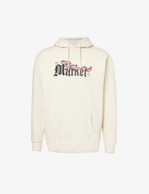 Shop Market Men's Ecru X Pink Panther Graphic-print Cotton-jersey Hoody