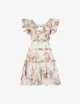 NEEDLE AND THREAD: Paradise Garden floral-print organic-cotton mini dress