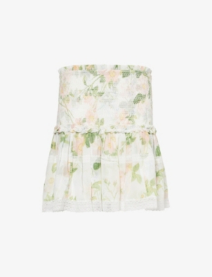 NEEDLE AND THREAD: Immortal Rose floral-print woven mini skirt