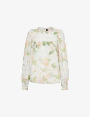 NEEDLE AND THREAD: Immortal Rose floral-print woven blouse