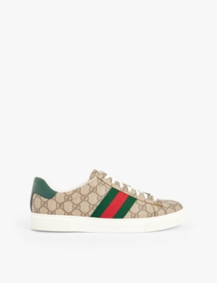 GUCCI Ace GG canvas low top trainers Selfridges