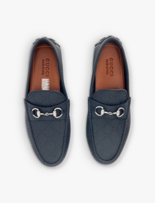 Gucci Mens  Byorn Driver Leather Loafers In Black