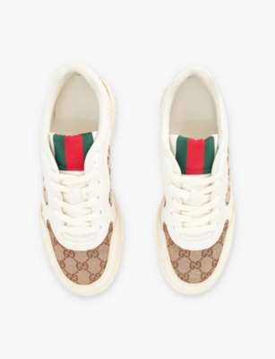 Re-Web leather low-top trainers