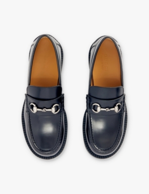 Shop Gucci Mens  Taemin Horsebit-embellished Leather Loafers In Nero