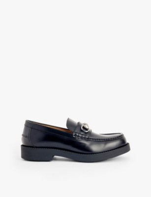 Shop Gucci Mens  Taemin Horsebit-embellished Leather Loafers In Nero