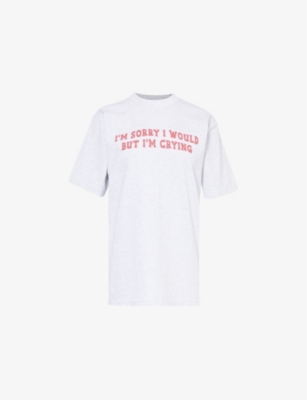 COWBOYS OF HABIT: Crying slogan-print cotton-jersey T-shirt