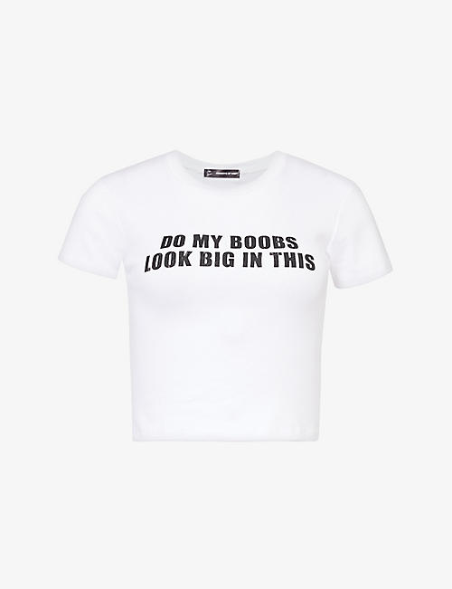 COWBOYS OF HABIT: Slogan-print slim-fit cotton-jersey T-shirt