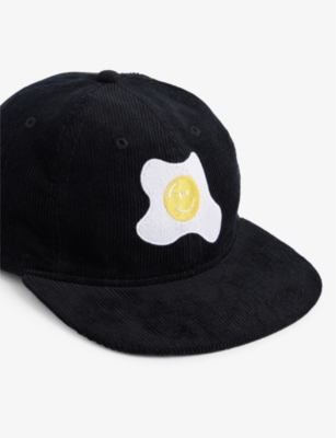 Shop Flan Men's Black Egg Smile Embroidered Cotton Baseball Cap