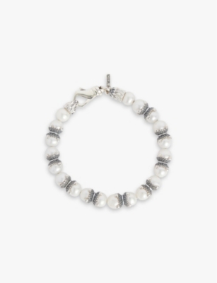 EMANUELE BICOCCHI: Brand-tag 925 sterling silver and pearl bracelet
