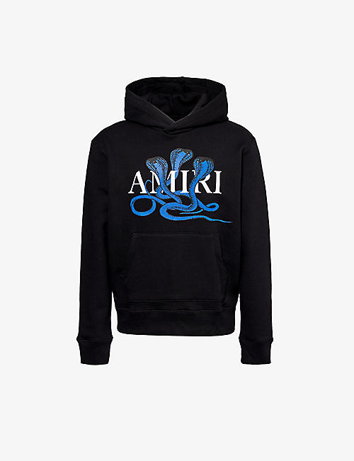 AMIRI: Branded kangaroo-pocket cotton-jersey hoody