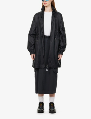 MONCLER WOMENS MONCLER ADHEMAR LOGO-PATCH RELAXED-FIT SHELL JACKET 