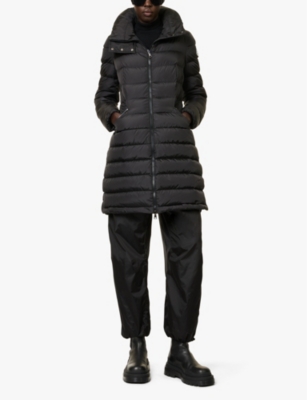 Moncler Black Flammette Down Jacket In Nylon Technique