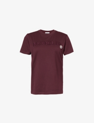 MONCLER: Logo-embossed relaxed-fit short-sleeve cotton-jersey T-shirt
